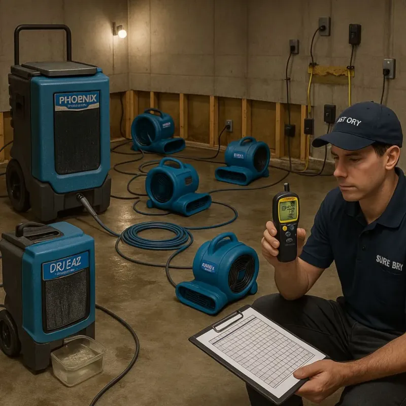 Structural Drying and Dehumidification process in Williamsport, OH